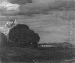 Landschaft In Der Abenddammerung by Max Kuschel