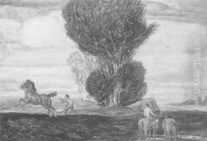 Landschaft Mit Pferden Landschaft Mit Pferden