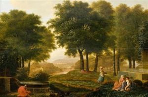 Arcadian Landscape With Figures by Johann Kaspar Kuster