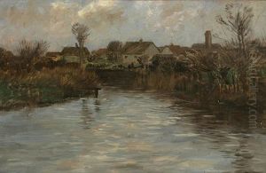 Am Wasser Gelegenes Dorf Bei Dachau