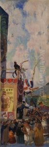 Shrovetide Fair Booths by Boris Kustodiev