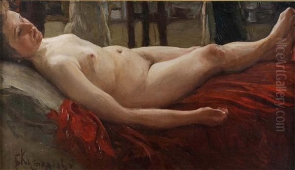 Portrait Of The Artist's Wife Yulia Kustodieva - view 1