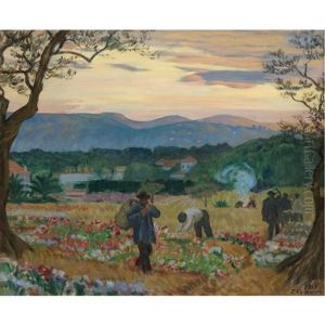 The Flower Harvest by Boris Kustodiev