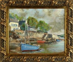 Kustenstrase Mit Booten Am Ufer by Paul Kutscha