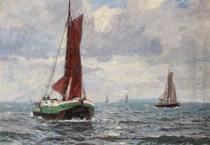 Fischkutter Auf Der Nordsee by Paul Kutscha
