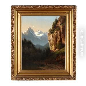 An Alpine Pass by Carl Joseph Kuwasseg