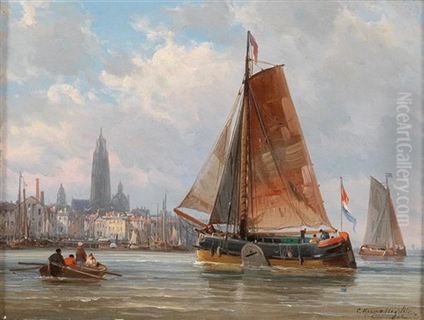 Fishermen By A City - view 1