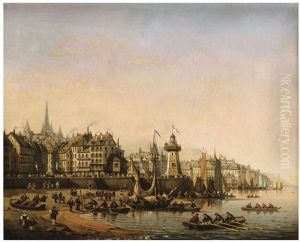 Vue D'un Port Avec Des Embarcations Vue D'un Port Avec Des Embarcations