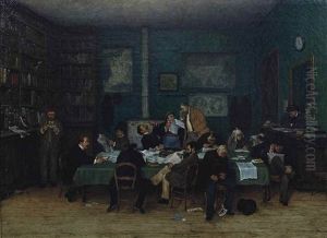 Le Cabinet De Lecture by Charles Euphrasie Kuwasseg