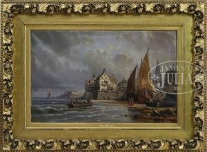 French Fishing Port by Charles Euphrasie Kuwasseg