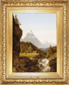 An Artist Sketching The Matterhorn, Beside The Headwaters Of The River Marmore
