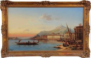 Ville En Bord De Mer Avec Gondole