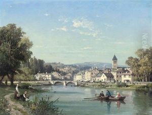 Rowing Near A French Town