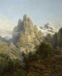 Gebirgslandschaft by Charles Euphrasie Kuwasseg