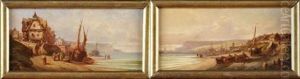 Vues Du Treport (pair) by Charles Euphrasie Kuwasseg
