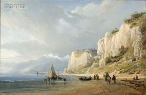 Meeting On The Shore by Charles Euphrasie Kuwasseg
