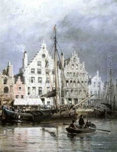 Quai Anime A Amsterdam by Charles Euphrasie Kuwasseg