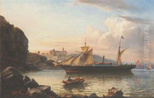 A Hamburg Steamer Anchored Off The North German Coast A Hamburg Steamer Anchored Off The North German Coast