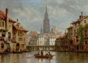 The Ferry by Charles Euphrasie Kuwasseg