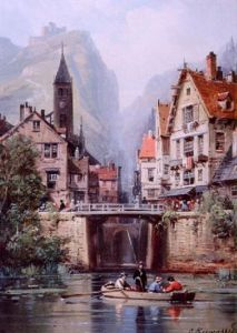 A Continental Town by Charles Euphrasie Kuwasseg