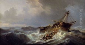Bateau Et Radeau Dans La Tempete