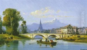Vue De Grenoble (?) by Charles Euphrasie Kuwasseg