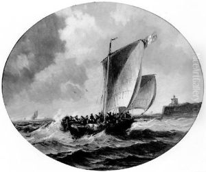 Marine Par Gros Temps by Charles Euphrasie Kuwasseg