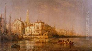 The Port Of Antwerp by Charles Euphrasie Kuwasseg