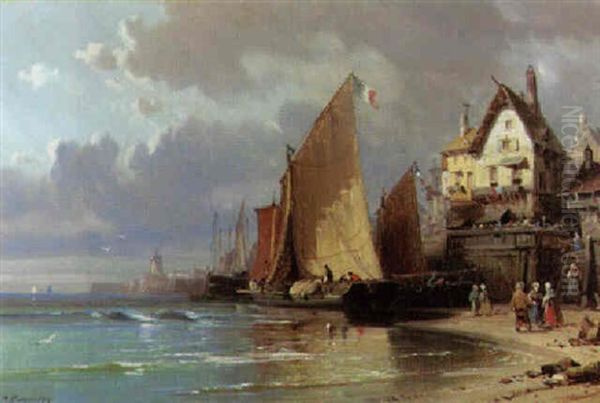Sailing Vessels In A Harbor - view 1