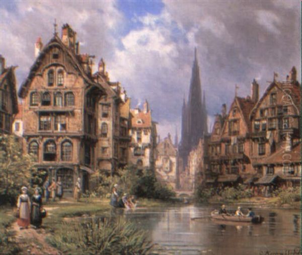 A Town Scene In Northern France - view 1