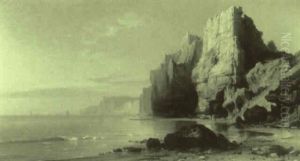 Rocky Coastal Landscape by Charles Euphrasie Kuwasseg