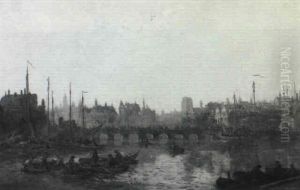 Vue Animee Du Port D'une Ville Flammande