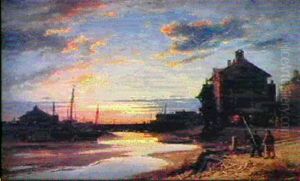 Chenal Au Coucher Du Soleil