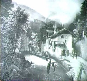 Alte Muhle Am Flusschen Millpond Vor Gebirgskulisse Alte Muhle Am Flusschen Millpond Vor Gebirgskulisse