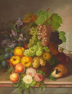 Stilleben Mit Blumen, Fruchten Und Meerschwein