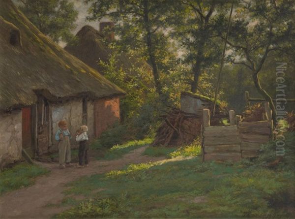 Les Enfants Devant La Chaumiere - view 1