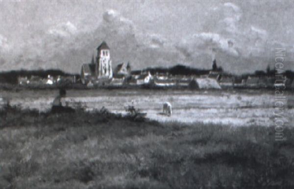 Landskap Med Vallflicka Och Stad - view 1