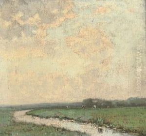 Cattle Grazing At The Bend Of The River