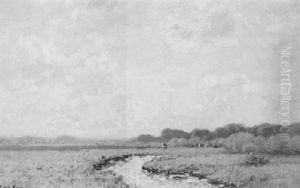 A Sunny Polder Landscape by Cornelis Kuypers