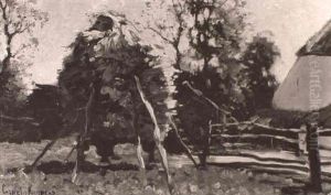 Barnyard With Haystack