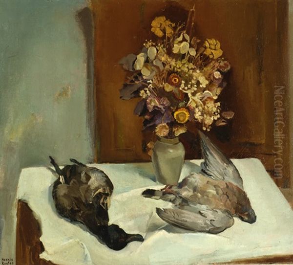 Still Life With Flowers And Two Dead Ducks On A Table - view 1