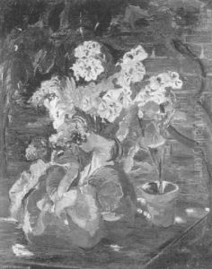 A Still Life With Plants In Pots by Harrie Kuyten