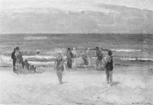 Blauwe Zee Met Figuren by Harrie Kuyten