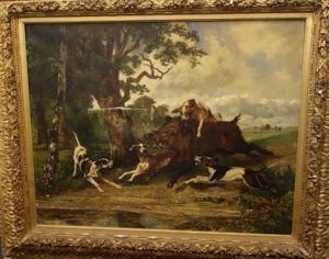 Sanglier Au Ferme by Martinus Antonius Kuytenbrouwer the Younger