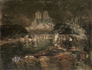 Notre Dame De Paris At Night