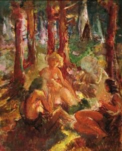 Repos Des Baigneuses En Foret