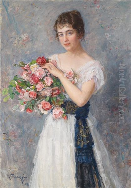 Bildnis Einer Jungen Dame Mit Rosen - view 1