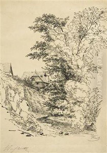 A Landscape Study With A House - view 1