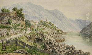 A Mountain Landscape With A Water Surface by Havranek Bedoich