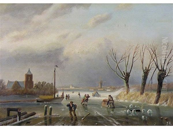 Untitled - Winter Scene-people Skating - view 1